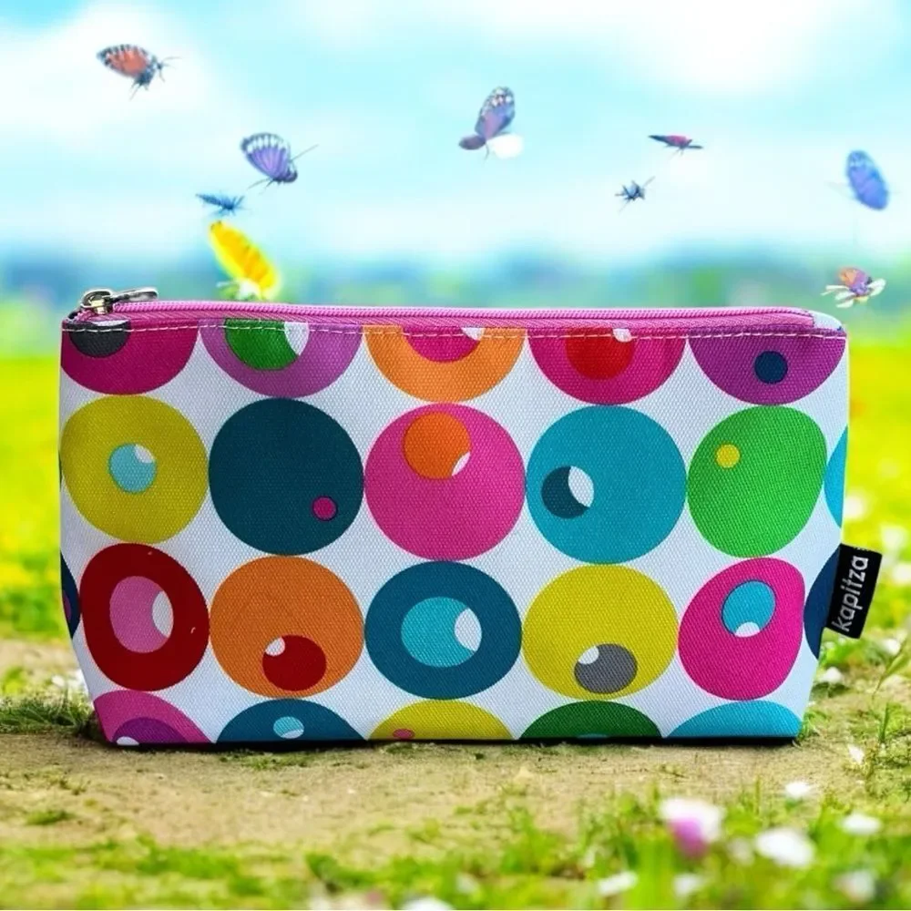 Clinique Kapitza Cosmetic Makeup Bag Travel Zipper Pouch Lined NWT